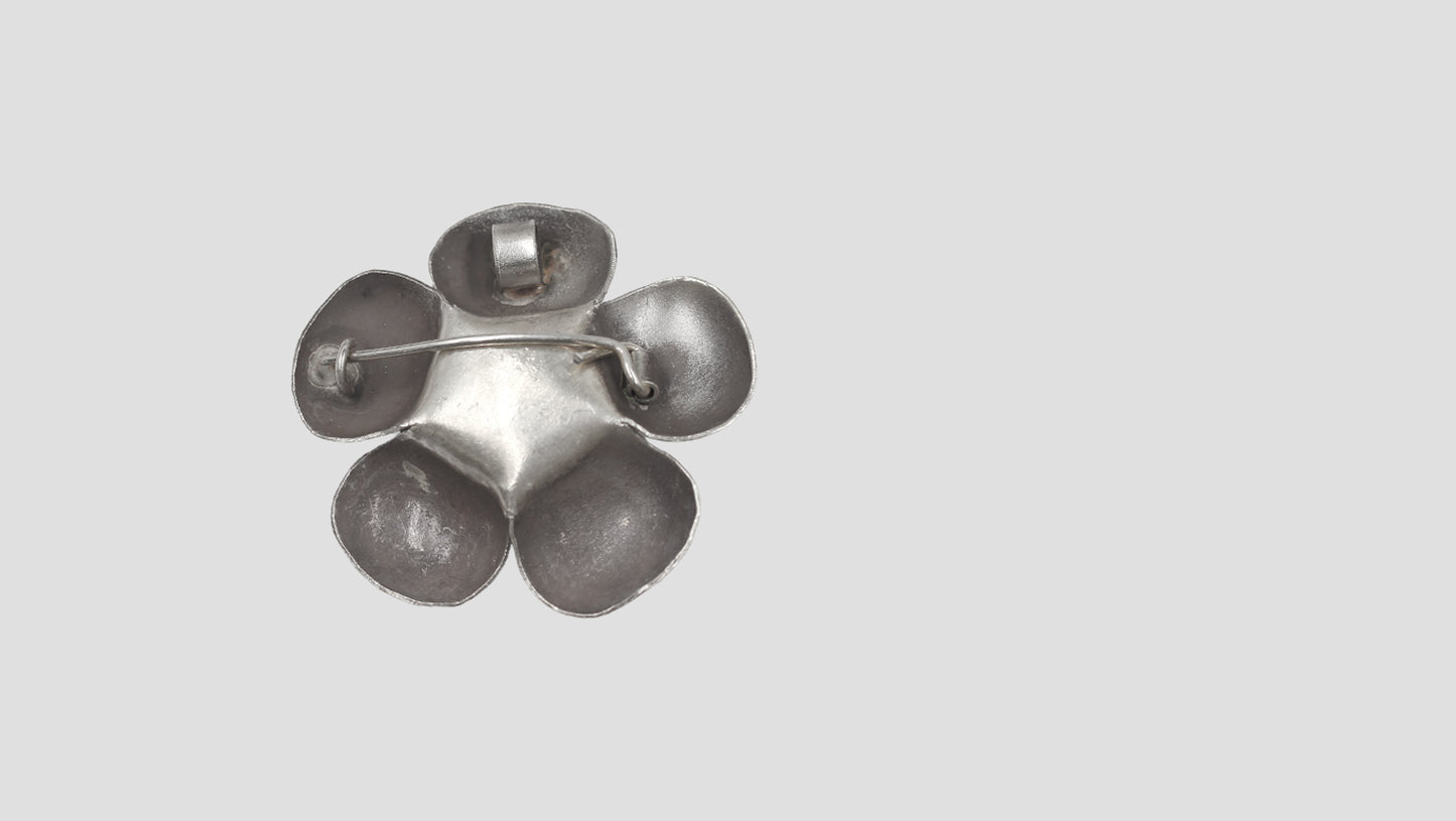Sangeeta Boochra Artistic Oxidised Silver Floral Accessory with Pendant & Brooch Functionality