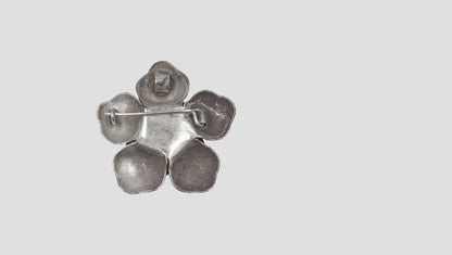 Sangeeta Boochra Artistic Oxidised Silver Textured Flower Pendant–Brooch for Fashion Lovers