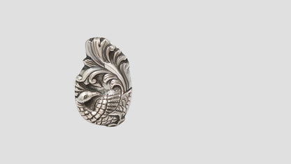 Sangeeta Boochra Heritage Peacock Motif Statement Silver Ring