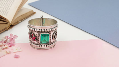 Sangeeta Boochra Handcrafted Tribal Silver Bangle