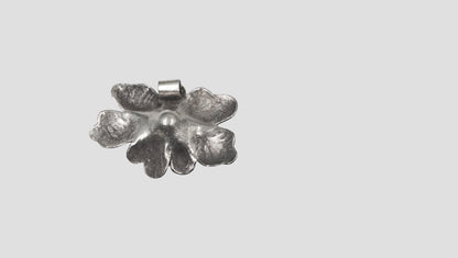 Sangeeta Boochra Oxidised Silver Textured Blossom Pendant
