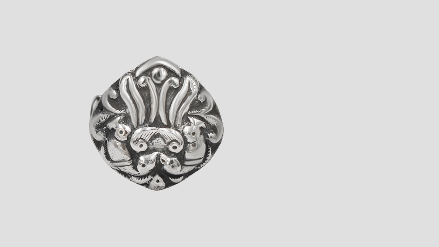 Sangeeta Boochra Handcrafted Traditional Oxidised Silver Ring