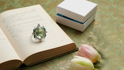 Sangeeta Boochra Vintage-Inspired Oval Faceted Silver Ring