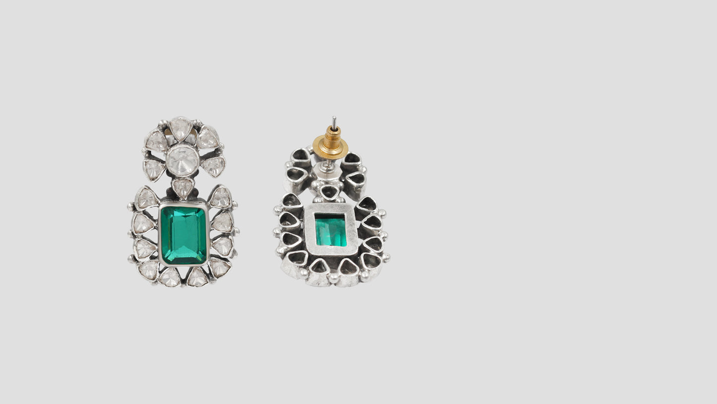 Sangeeta Boochra Sterling Silver Polki Earrings