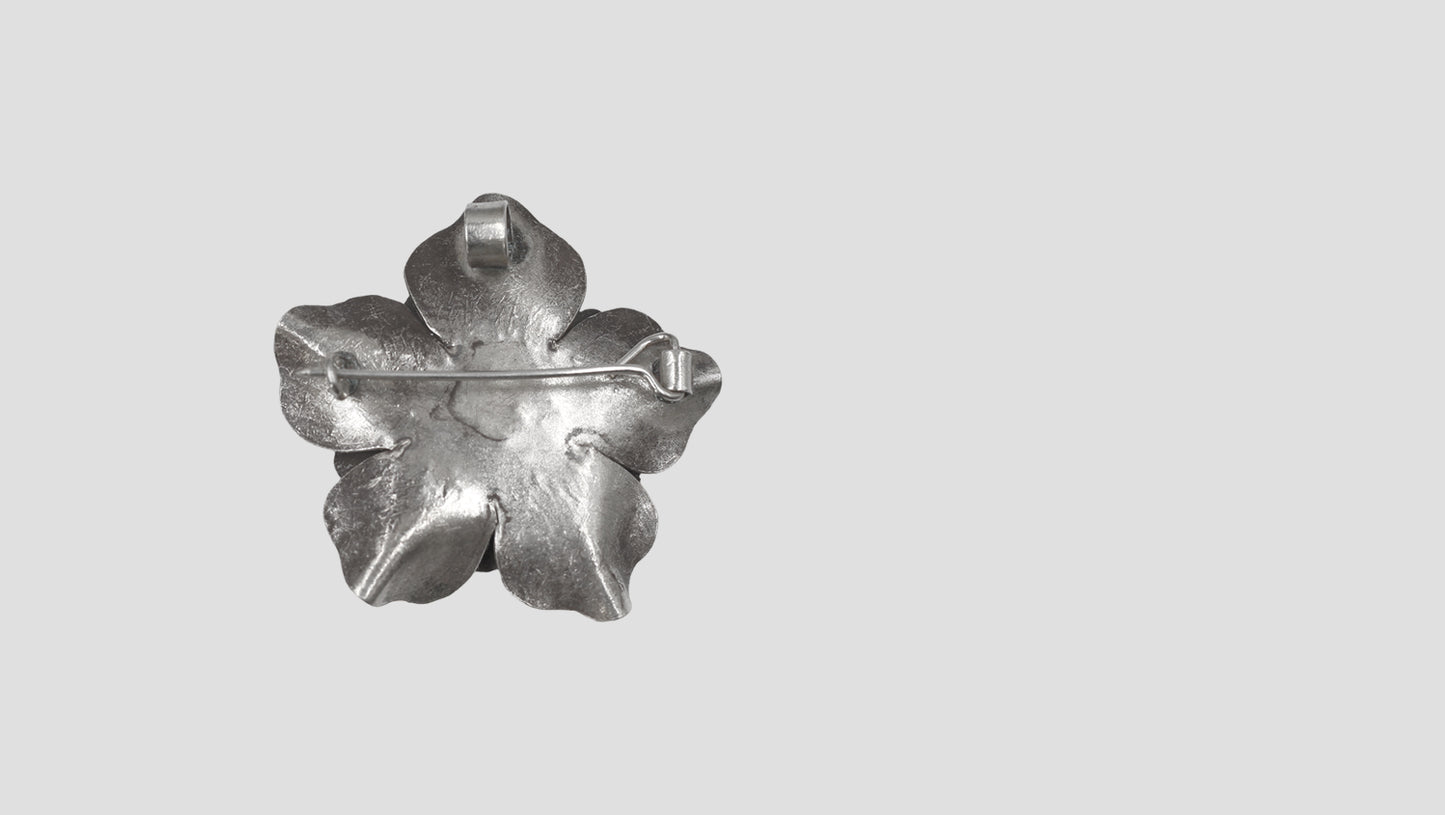 Sangeeta Boochra Handcrafted Oxidised Silver Flower Pendant