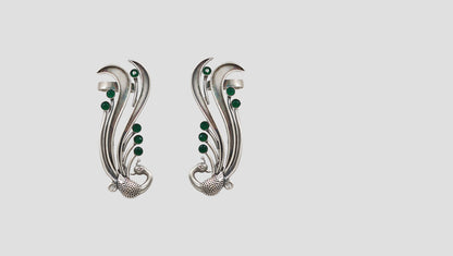 Sangeeta Boochra Peacock Motif Statement Earrings