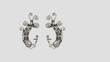 Sangeeta Boochra Artisan Peacock Statement Earrings