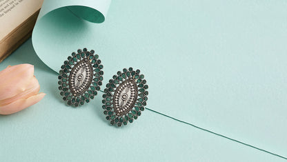 Sangeeta Boochra Artisan Green Kundan Earrings
