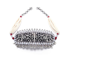 Vividh- Silver Sharia Charming Choker