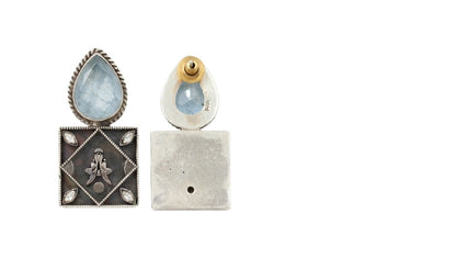 Silver Earrings with Handset Hydro Gems