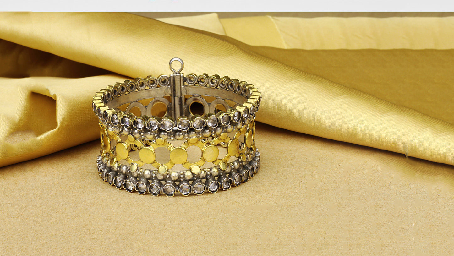 Sangeeta Boochra X Payal Singhal Anya Silver Openable Bangle with intricate details