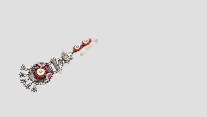 Royal Grandeur: Sangeeta Boochra Handcrafted Silver Keychain