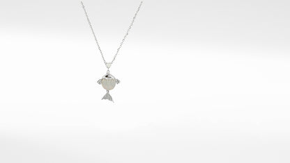 Silver-Plated CZ Pendant & Chain