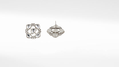 Silver Marvi Studded with Kundan Handmade Earring