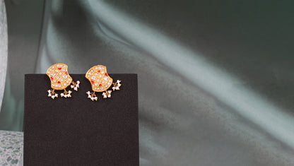 "Luxe Grace: Gold-Plated Kundan Earrings by Sangeeta Boochra "