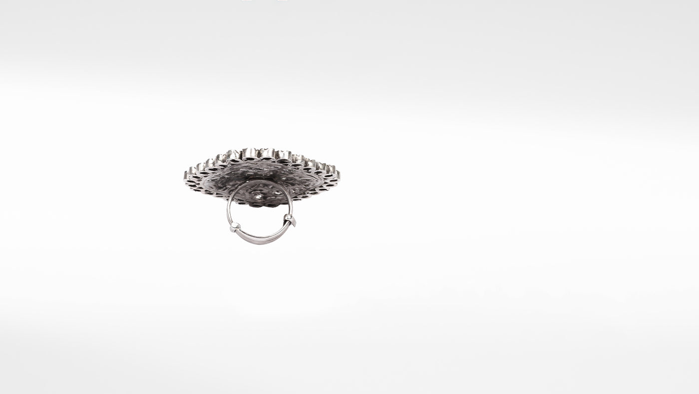 Silver Ritisha Engraving Ring