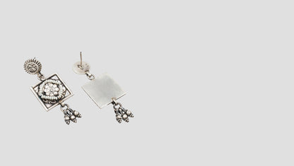 Artisan Elegance: Sangeeta Boochra Square Floral Earrings