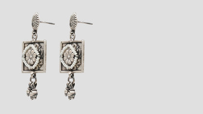 Artisan Elegance: Sangeeta Boochra Square Floral Earrings