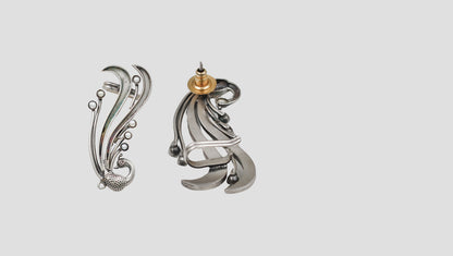 Peacock Grace Silver Earrings by Sangeeta Boochra