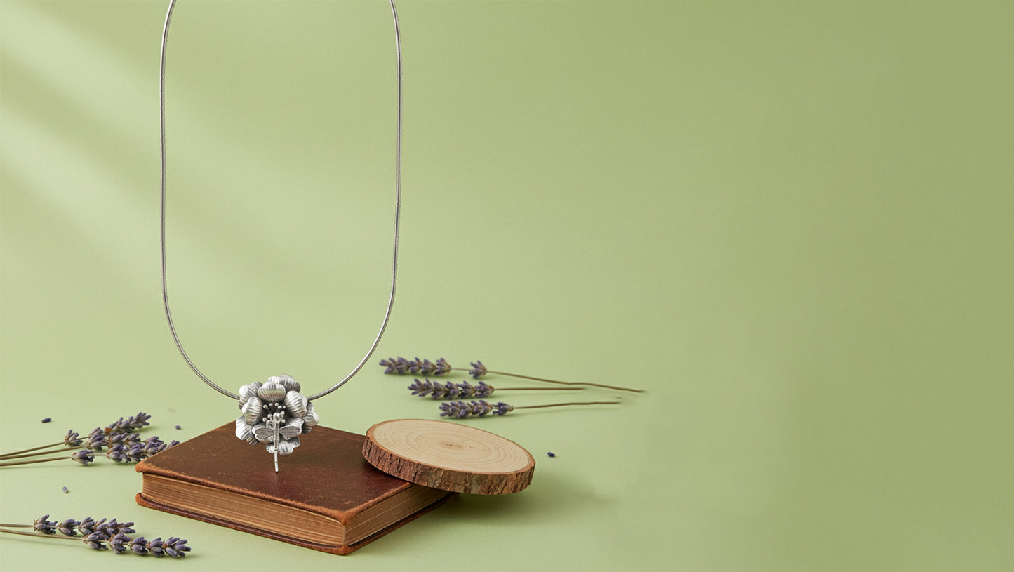 Sangeeta Boochra Handcrafted Silver Flower Pendant