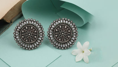 Sangeeta Boochra Classic Floral Statement Earrings