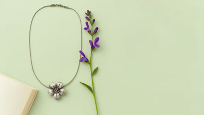 Handcrafted Oxidised Silver Flower Pendant – Sangeeta Boochra