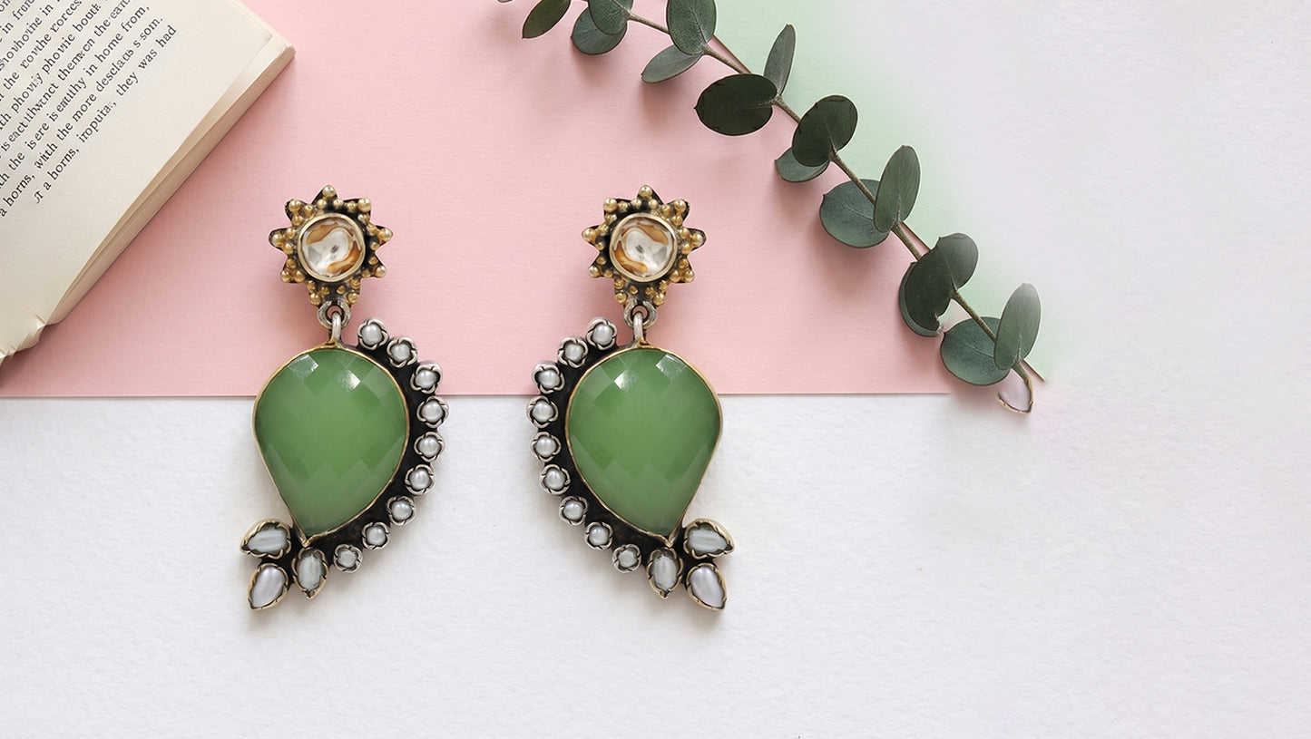 Heritage Silver Earrings with Pearl Detailing – Sangeeta Boochra