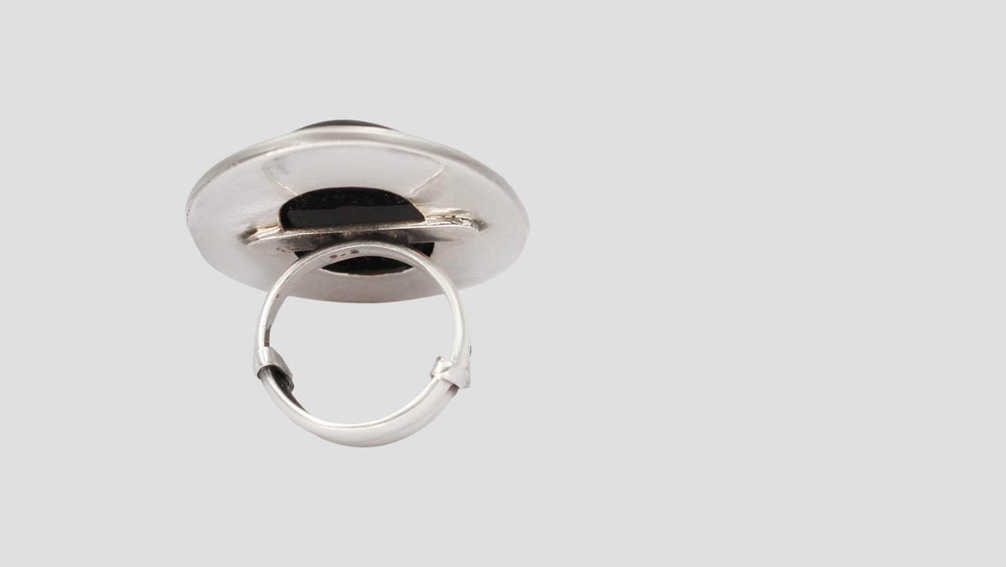 Sangeeta Boochra Midnight Onyx Silver Ring