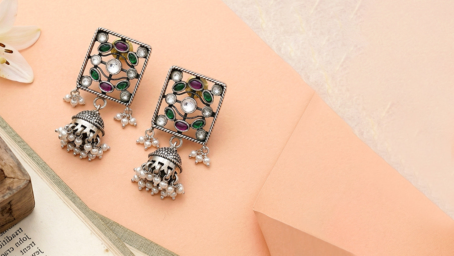 Sangeeta Boochra Traditional Kundan & Pearl Drop Earrings