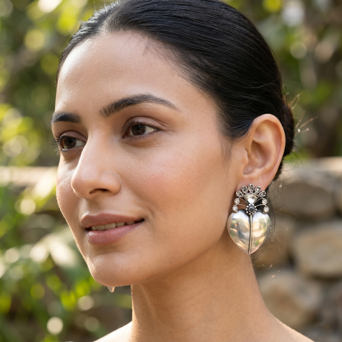 Sangeeta Boochra Classic Oxidised Silver Earrings