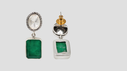 Sangeeta Boochra Elegant Green Stone Drop Earrings