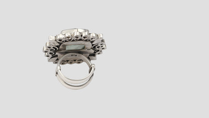 Sangeeta Boochra Vintage-Inspired Silver Ring with Handcrafted Details