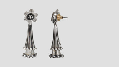 Handcrafted Floral Silver Earrings by Sangeeta Boochra