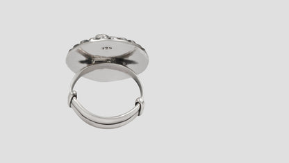 Sangeeta Boochra Traditional Floral Motif Silver Ring