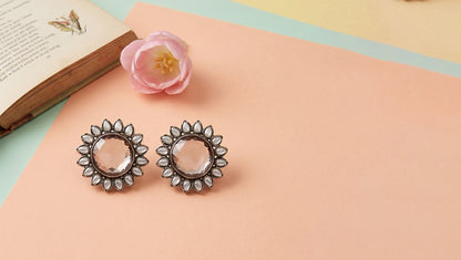 Sangeeta Boochra Vintage Pearl Bloom Silver Studs