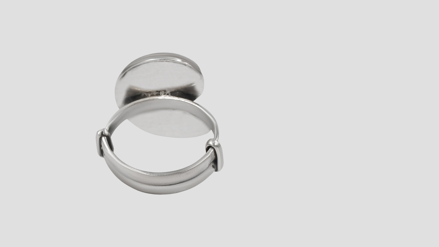 Sangeeta Boochra Heritage Peacock Adjustable Silver Ring