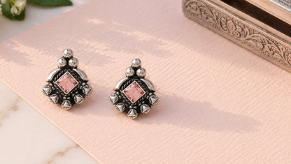 Sangeeta Boochra Oxidised Silver Heritage Stud Earrings