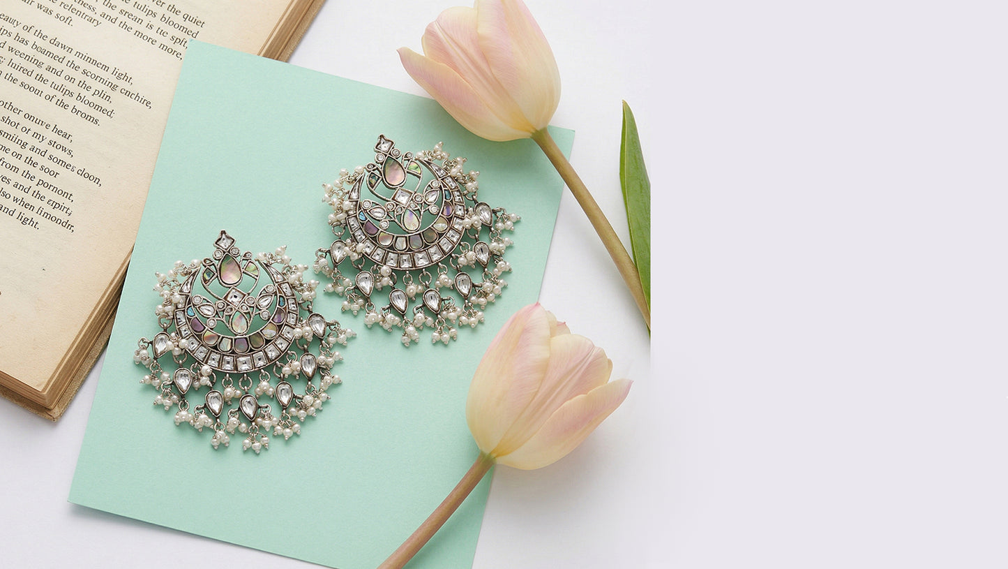 Sangeeta Boochra Heritage Pearl & Kundan Statement Earrings
