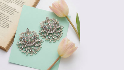 Sangeeta Boochra Heritage Pearl & Kundan Statement Earrings