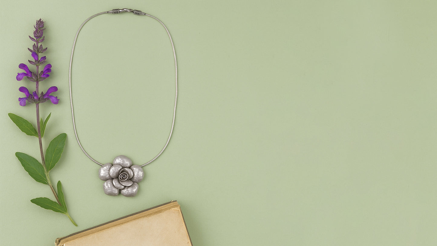 Sangeeta Boochra Artistic Textured Flower Pendant