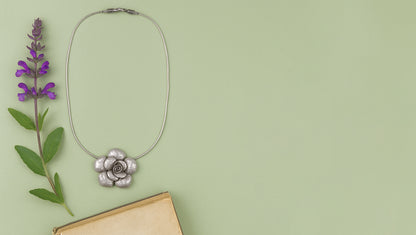 Sangeeta Boochra Artistic Textured Flower Pendant