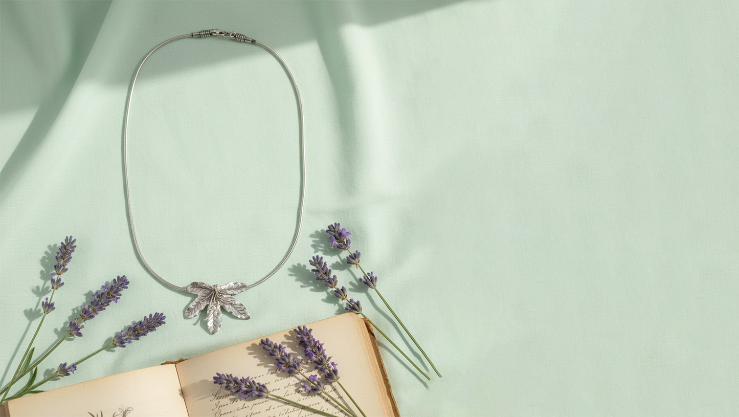Sangeeta Boochra Oxidised Silver Leaf Cluster Pendant