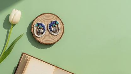 Sangeeta Boochra Signature Lapis Silver Earrings
