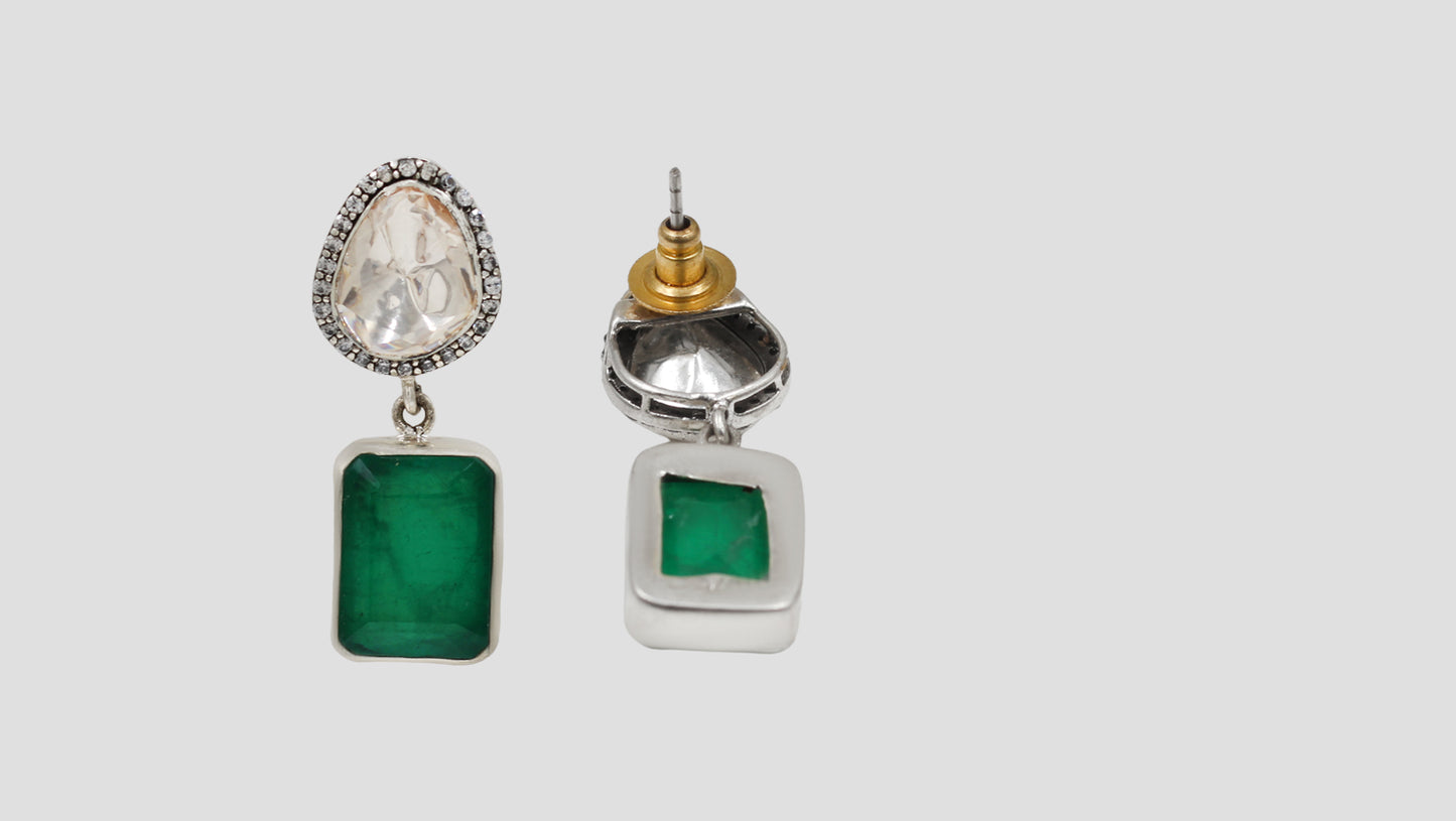 Artisan Silver Moissanite Earrings by Sangeeta Boochra