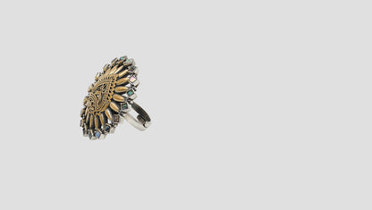 Opulent Charm: Sangeeta Boochra Silver Gold-Plated Ring