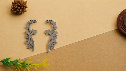Sangeeta Boochra Handcrafted Sterling Silver Botanical Hoop Earrings