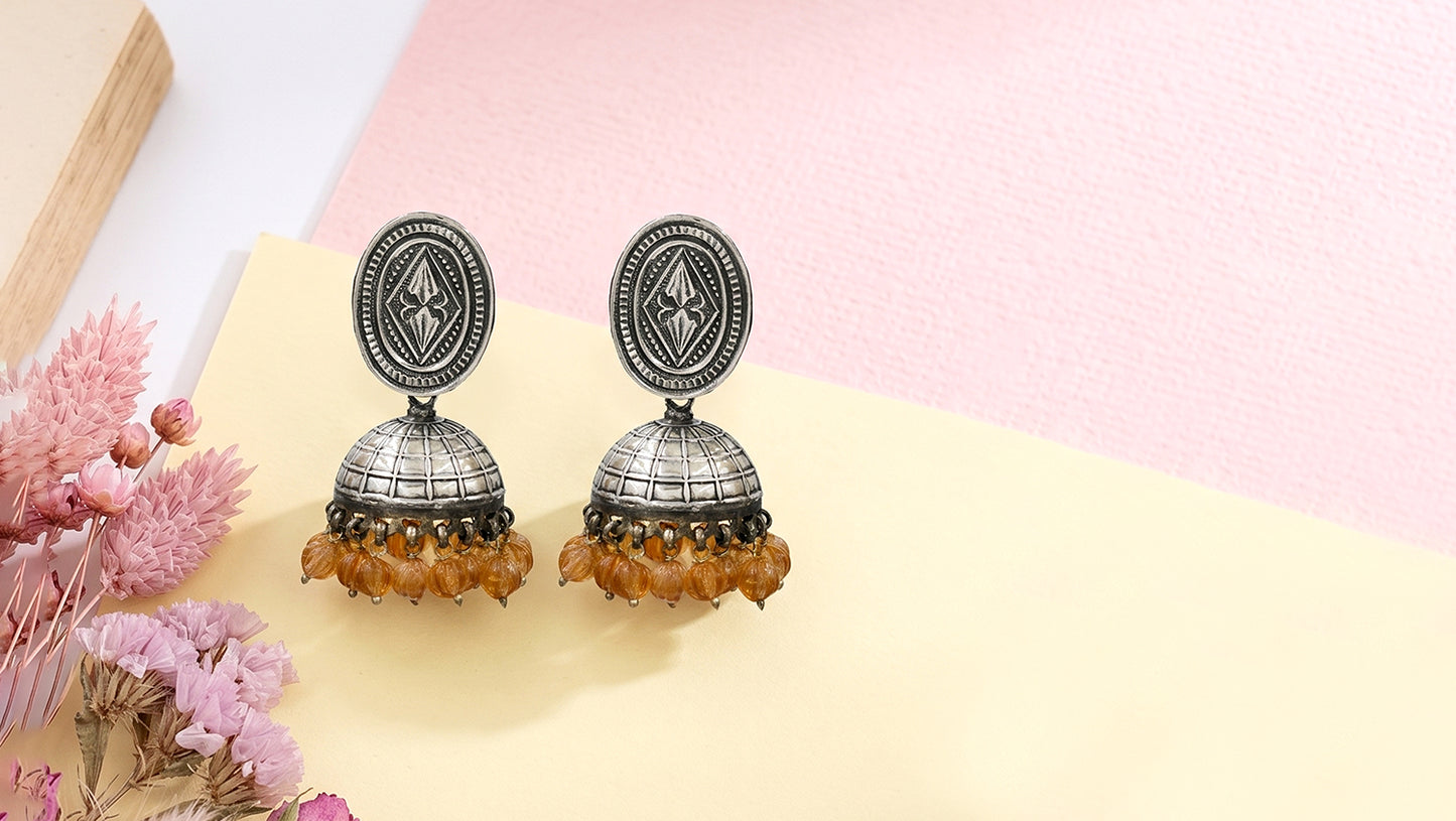 Sangeeta Boochra Artisan Silver Jhumka Earrings