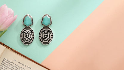 Sangeeta Boochra Handcrafted Oxidised Silver Statement Earrings