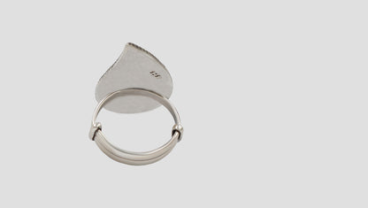 Handcrafted Oxidised Silver Floral Motif Ring by Sangeeta Boochra