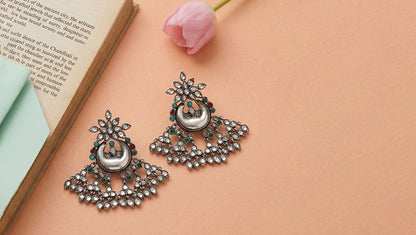 Heritage Kundan Statement Earrings by Sangeeta Boochra
